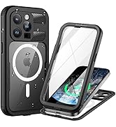 Lanhiem Magnetic for iPhone 15 Pro Case, IP68 Waterproof Dustproof Case, [Compatible with Magsafe...