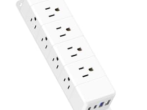 wall mountable power strip white