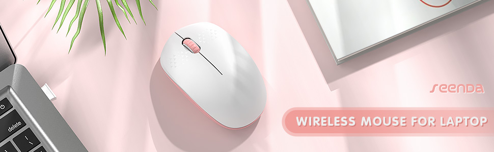 Wireless Mice White & Pink