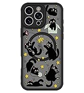 BITOBE Case for iPhone 16 Pro Max [Compatible with MagSafe] Cute Black Cats Pattern for Women Gir...