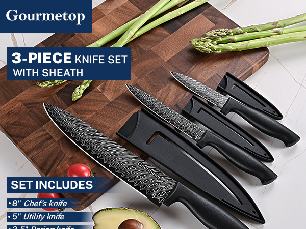 kitchen knife set 3 pcs knives