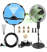 Anti Leak Misting Fans for Outside,Outdoor Misting Fan Kit,19.69FT(6M) Water Mist Sprayer for Bac...