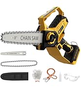 Mini Chainsaw for Dewalt 20V Max Battery, 8-Inch and 6-Inch 2-IN-1 Cordless Electric Chain saw wi...