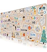 Lauspuck Cute Mouse Pad, Plan Stickers Desk mat with Stitched Edges, Extended Large Gaming Mousep...