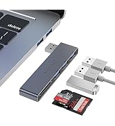 MOGOOD 5-Port USB Hub USB Splitter for Laptop USB 3.0 Dual Slot Flash Memory Card Reader for Came...
