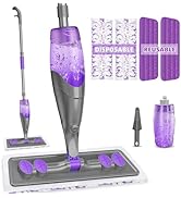 IOPRETTY Spray Mops for Floor Cleaning - Wet Dry Mops with 2 Washable + 2 Disposable Pads for Swi...