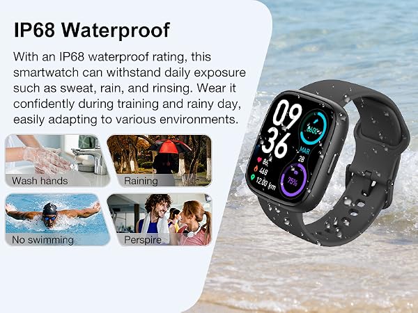 Smartwatches with Sleep Monitor Heart Rate Activity Tracking, IP68 Waterproof