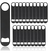 QTLCOHD 20 Pack Flat Bottle Opener 7 Inch Stainless Steel Bottle Openers Bulk Black Beer Bottle O...