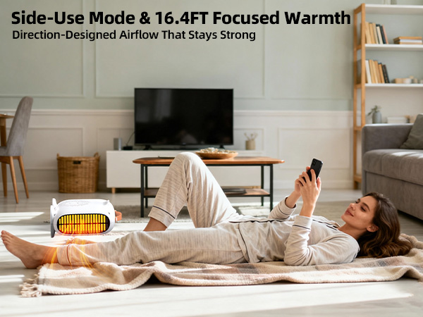 Wider Warm Air Delivery Range desk heater