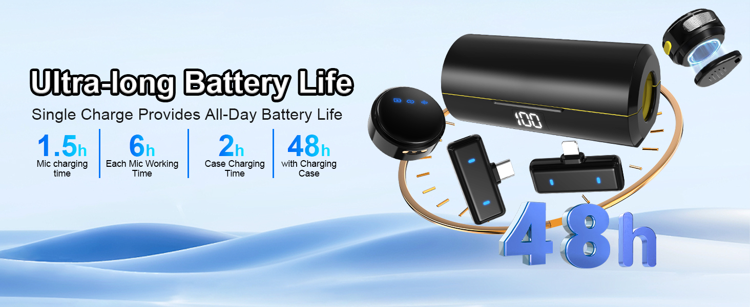 wireless lavalier microphone with charging case