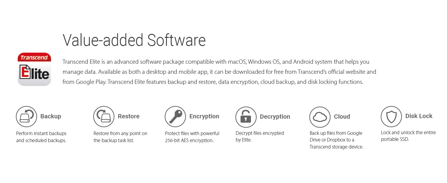 External SSD, ESD270C, USB 3.1 Gen 2, Type C
