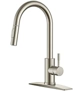 FORIOUS Kitchen Faucet with Pull Down Sprayer, Brushed Nickel High Arc Modern Classic Sink Faucet...