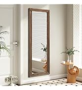 AAZZKANG Hanging Mirror Full Length Vintage Large Mirrors Wooden Framed 43"x14" for Bedroom Livin...