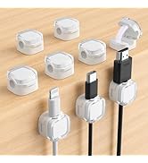 Magnetic Cable Clips, Adjustable Cord Holder Management, Adhesive Wire Keeper Organizer for Home ...