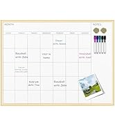 Magnetic Monthly Calendar Whiteboard, 30'' x 20'' Dry Erase Calendar for Wall Office School Home,...