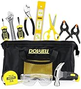 DOWELL Kids Tool Set with Tool Bag including Real Metal Hand Tools for Boys&amp; Girls, Children&amp;Juni...