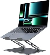 JCZT Aluminum Laptop Stand, Laptop Stand for Desk, Adjustable Height Ergonomic Computer Stands Co...