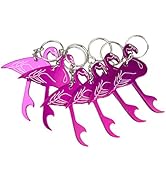 Swatom Pink Flamingo Bottle Opener Keychain Beer Openers Key Ring Accessories for Gift Wedding Party