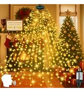 2025 New Christmas Tree Lights with Voice Control Outdoor/Indoor, 480LED 8FT 16 Lines Cascading T...