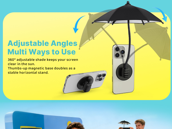 Magnetic Thumb Up Base Phone Umbrella for Sun iphone Gift for Women Men Girls Teen Adults Boy