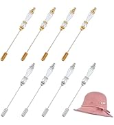 BENECREAT 8Pcs Pearl Hat Pin, 2.9 Inch Platinum/Gold Lapel Pin for Shirt and Suit, Vintage Tie Pi...
