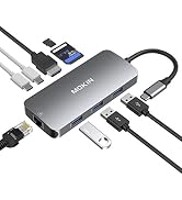 MOKiN USB C Hub HDMI Adapter, 9 in 1 Dongle with 3 USB Port, RJ45 Ethernet, SD/TF Card Reader, 10...