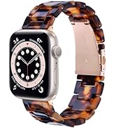 V.R.HOPE Resin Watch Band Compatible with Apple Watch Band for Women 38mm 40mm 41mm Tortoise Meta...