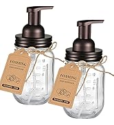 SheeChung Mason Jar Foaming Soap Dispenser-Rustproof Stainless Steel Lid &amp; Foaming Soap Pump, Ref...