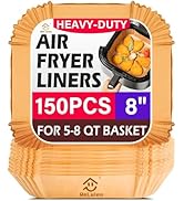 150pcs Air Fryer Liners, 8.7" Square Parchment Disposable Paper Liner for Air Fryer, Baking, Roas...