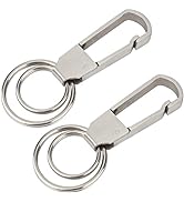 Keychain, Wisdompro 2 Pack Heavy Duty Stainless Steel Key-Clips with Belt Hook