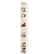 MAX Houser 10-Shelf Hanging Shoe Shelf Organizer, Hanging Shoe Storage for Closet (Beige)
