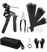 Metal tie wrap Gun kit,Stainless Steel Cable Tie Gun and 150PCS 11.8 inch Stainless Steel Cable T...