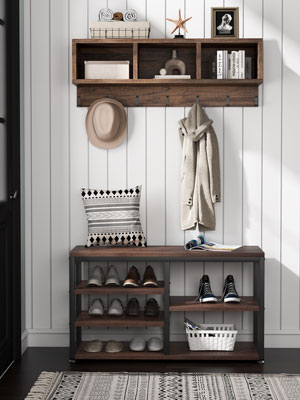 coat rakc shoe bench