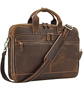 Jack&amp;Chris Leather Briefcase for Men,Business Travel Laptop Messenger Bags