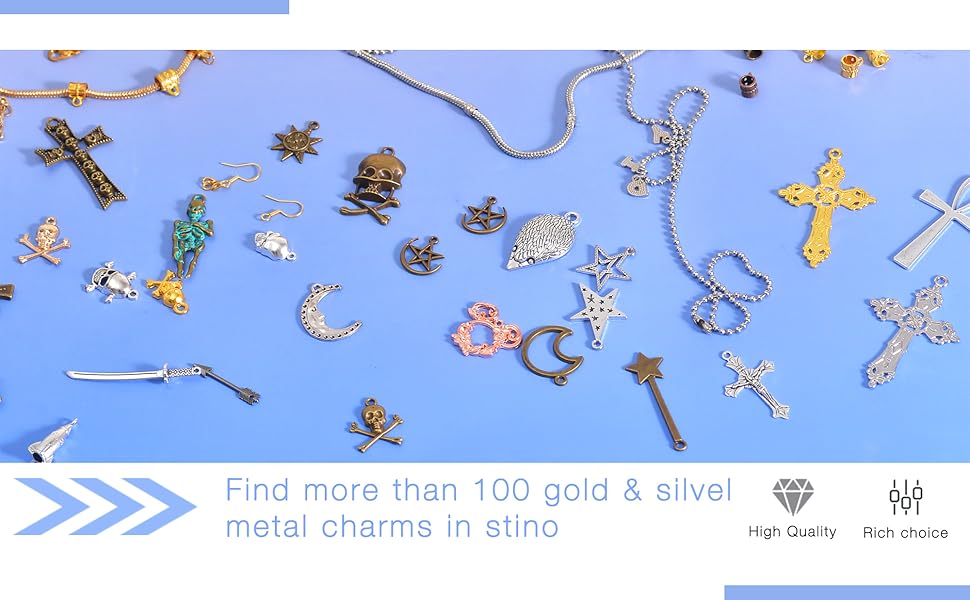 silver gold charms