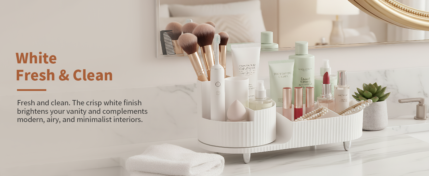 Rotating Makeup Caddy Organizer Vanity Skincare Brush Eyeshadow Lipstick Counter Desk Organization