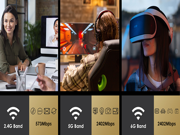 WiFi 6E Tri-Band PCIe Wireless Network Adapter for Desktop pc 2024