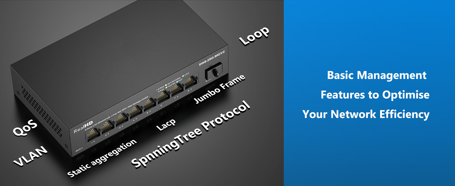 8 port managed ethernet switch 2.5 gigabit