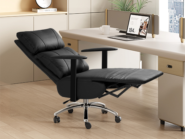 reclining office chair ergonomic with foot rest comfortable executive big and tall office chair