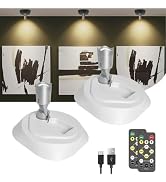 Verdzo 2 Pack Led Spotlight Indoor, Rechargeable Uplights Indoor with Timer and Remote, Wireless ...