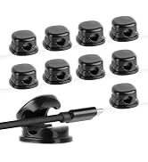 RIFOVN Desk Cord Holder, 9PACK Cord Organizer Clips, Spring-Loaded Cable Management for Nightstan...