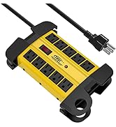 CRST Heavy Duty Surge Protector Power Strip 10-Outlet Metal Industrial Power Strip with 2800 Joul...