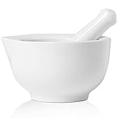 ONTUBE Mortar and Pestle Set, Ceramic Stoneware Spice Herb Grinder Pill Crusher Set (3.2 Inch)