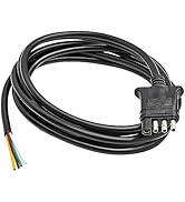 Oyviny Trailer-Side 4-Pin Flat Wiring Harness10 Feet with Jacketed Cable Protected Heavy Duty 18A...