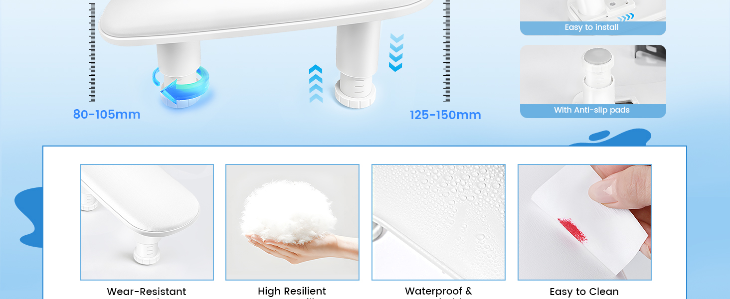 White Manicure Arm Rest for Nails Tech