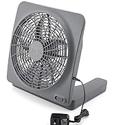 O2COOL Treva 10-Inch Portable Desktop Air Circulation Battery Fan, 2 Speed, Compact Folding &amp; Til...