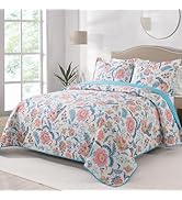 BEDIFANY Garden Cotton Filling King Size Quilt Set - Lightweight Bedspreads King Size (98 x 106 i...