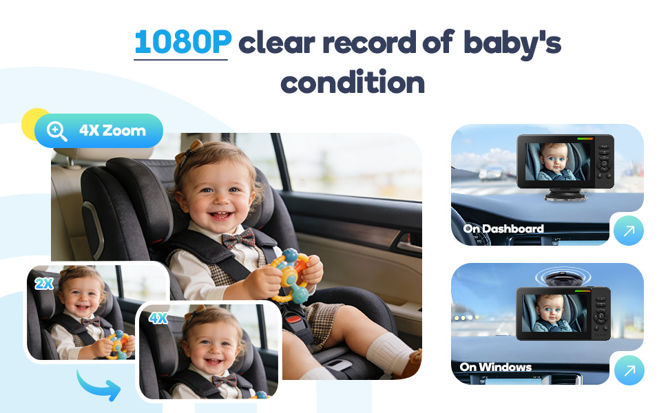 wireless baby car camera monitor
