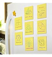 8 Pieces Yellow Dry Erase Sticky Notes 4x2.5in, Colored Reusable Whiteboard Stickers,Self-Stick W...