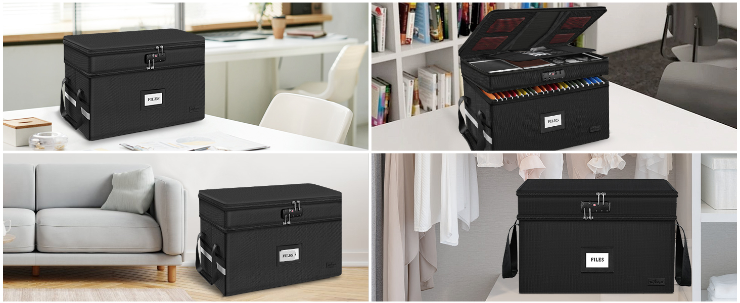 fireproof document box with lock